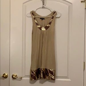 NWOT!! Express Glittery Gold Sequined Safari Dress